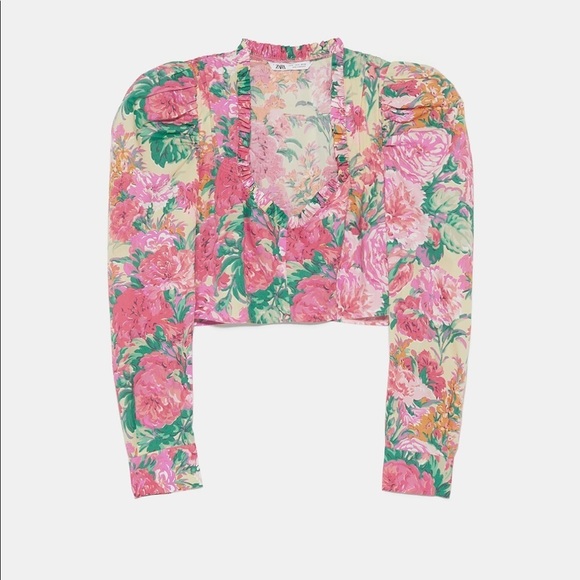 ZARA BNWT Floral Print Cropped Top - Picture 8 of 8